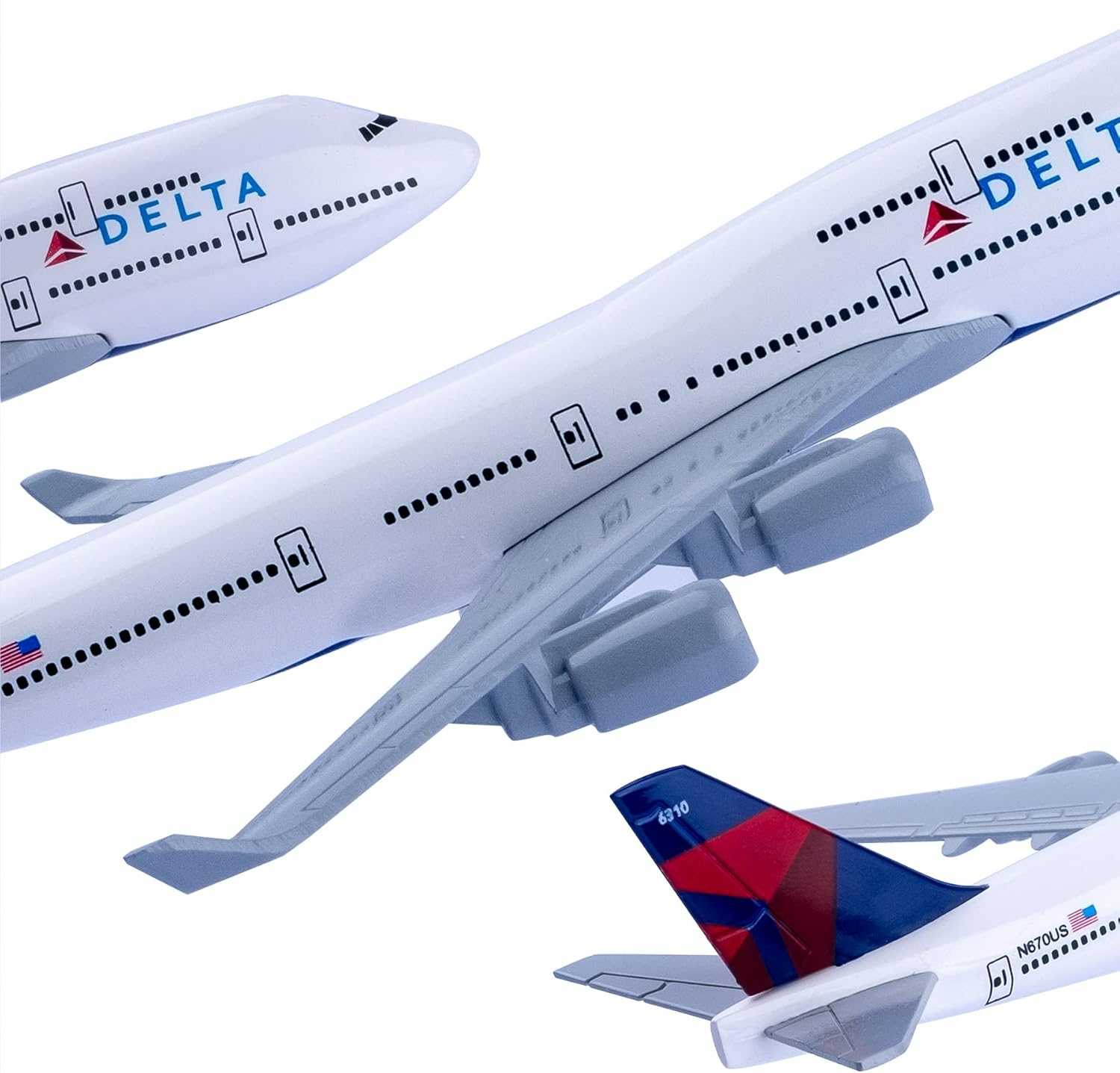 Bswath Model Planes 1:400 Scale Model Airplane American Delta B747 Model Plane Metal Plane Die-Cast Alloy Airplanes for Gift and Collection (Delta 747) image number 4