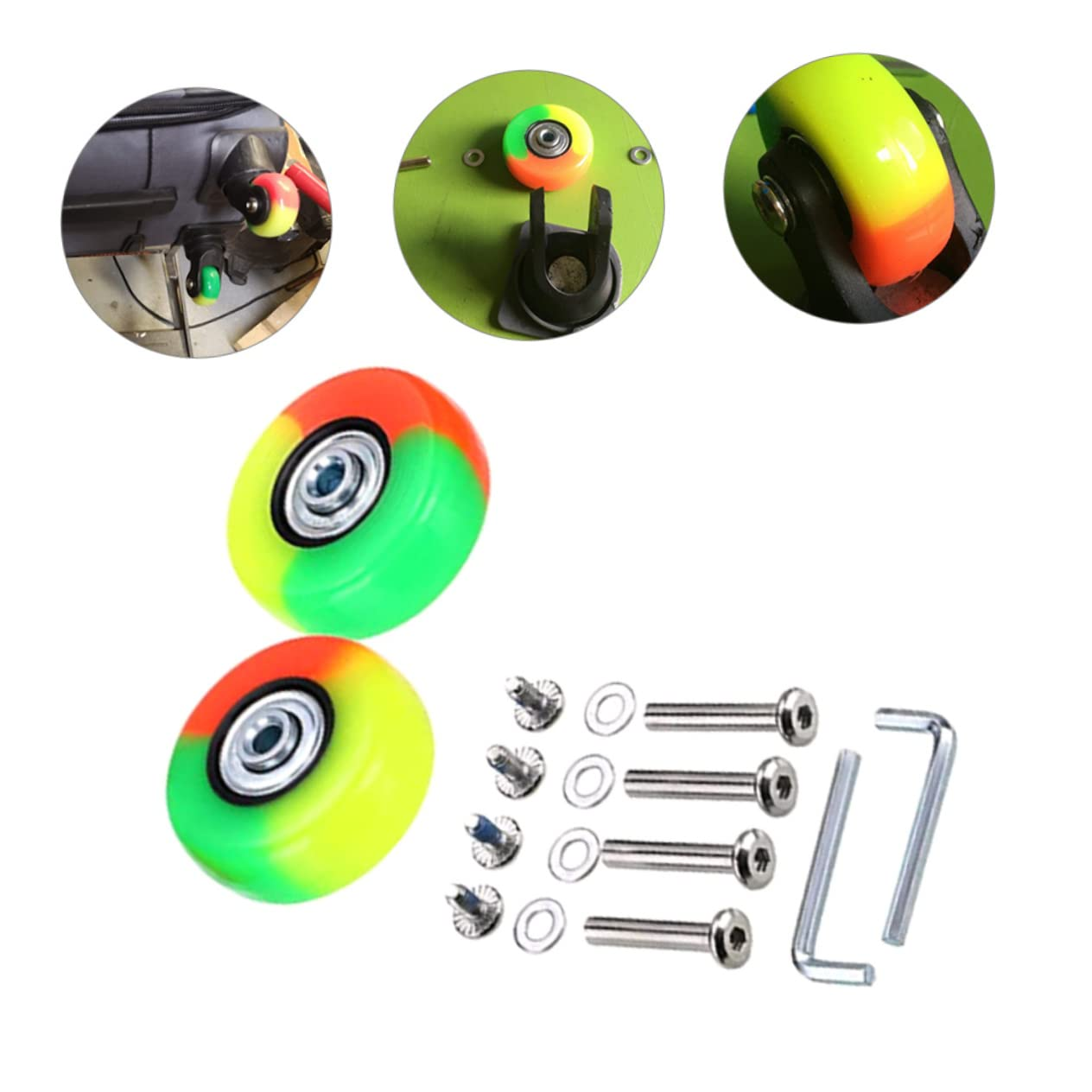 TOPPERFUN 2Sets Suitcase Replacement Wheels Rubber Swivel Caster Wheels for Suitcases Mute Luggage Case image number 2