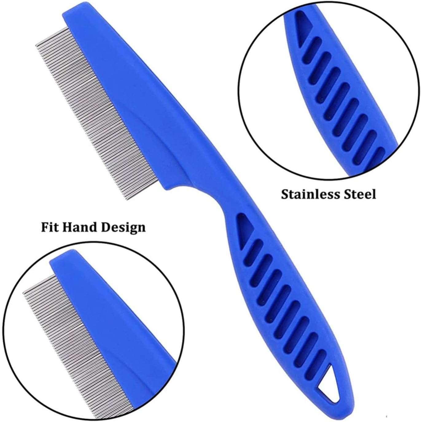 Dog Grooming Comb Pet Care Flea Comb for Cat Dog Pet Stainless Steel Comfort Flea Hair Comb Flea Tick Comb 6Pcs 1Set