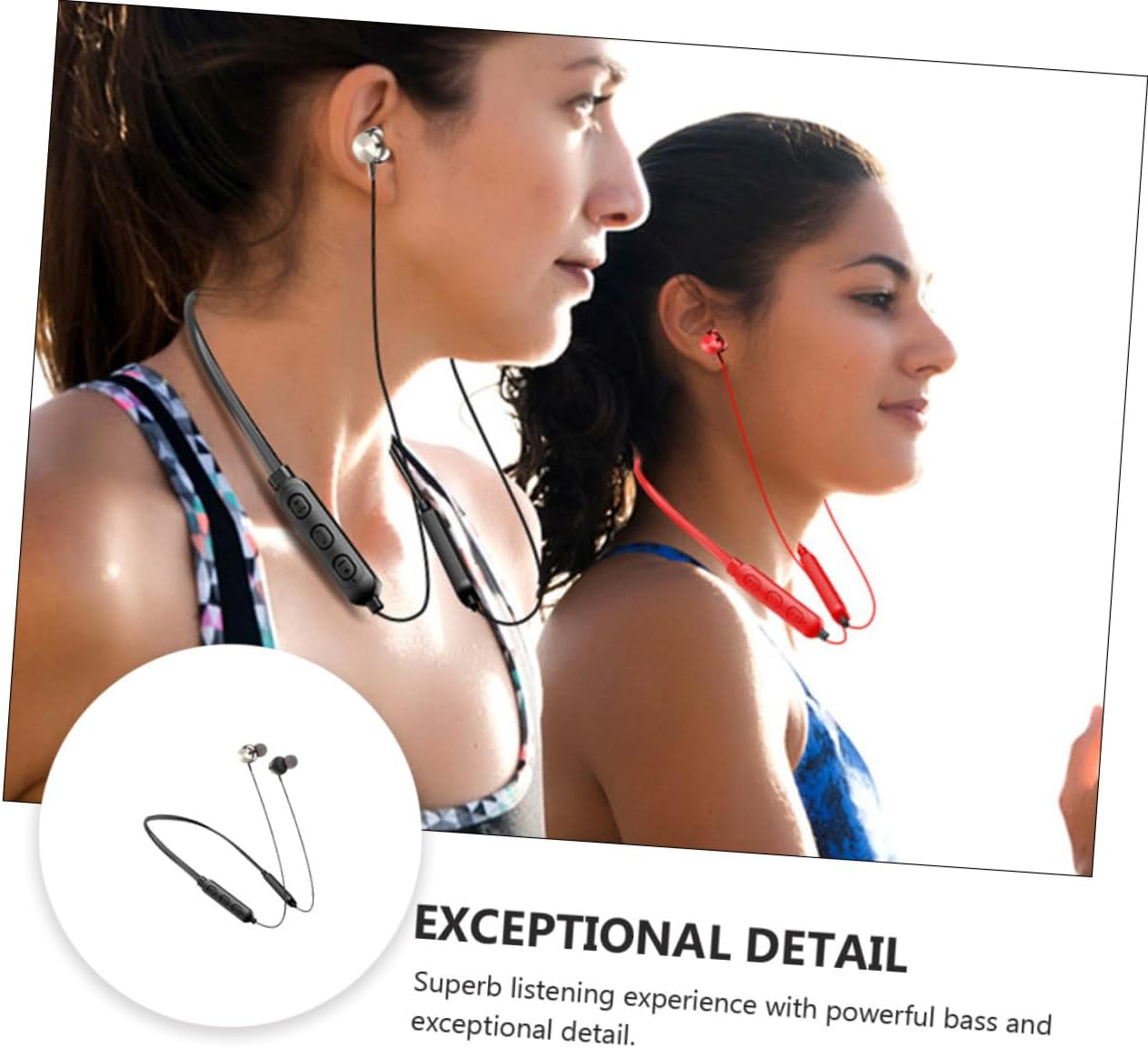 DOITOOL Neck-Mounted Wireless Headphones Stereo Sound Wireless Earbud Design for Sports and Magnetic Attachment for Secure Wear during Running image number 5