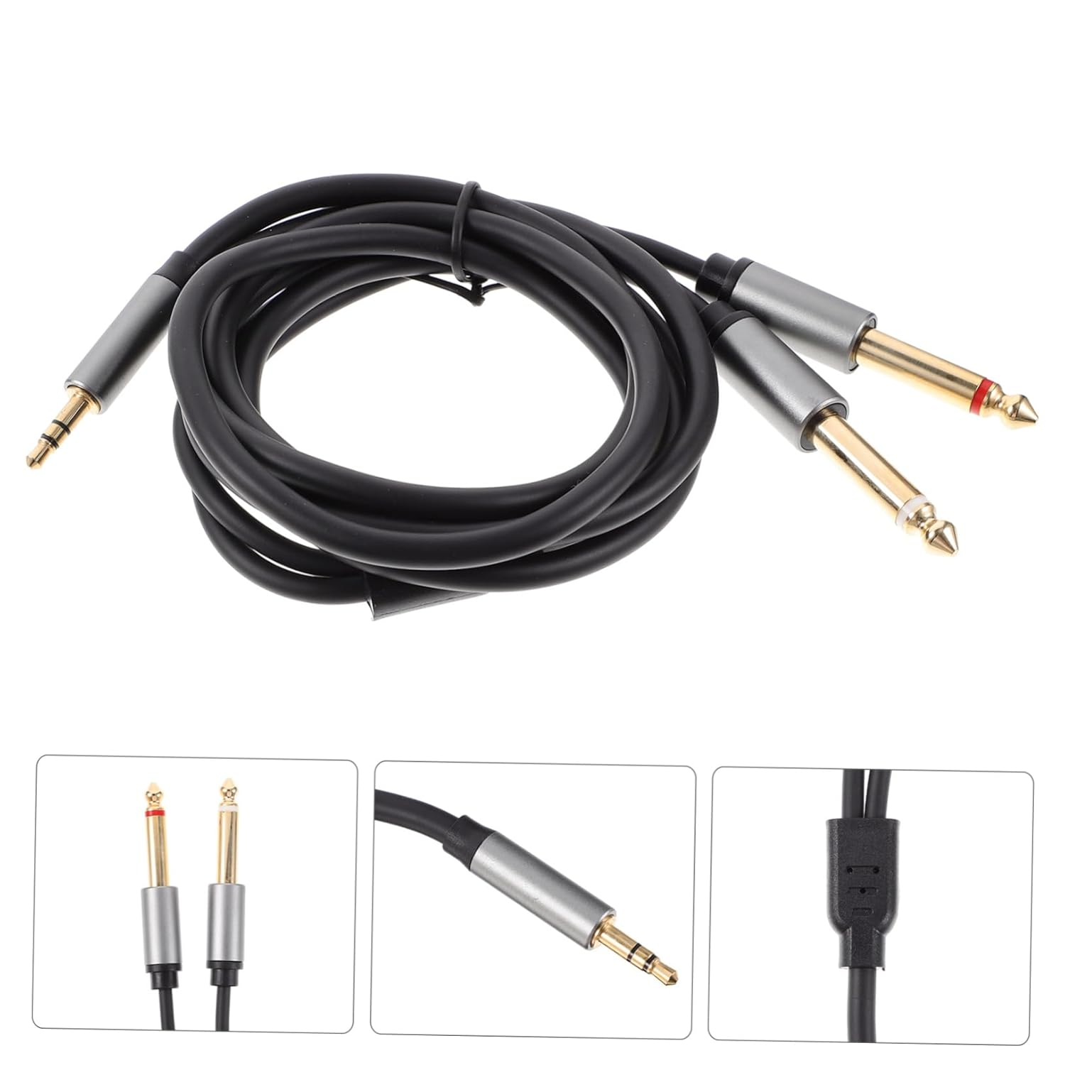 HOMSFOU Audio Cable Adapter 6.5Mm to 3.5Mm Stereo Jack Cable Lossless and Noise for Headphones Speakers Laptop Cd Player Stone Grey 1.5M image number 5