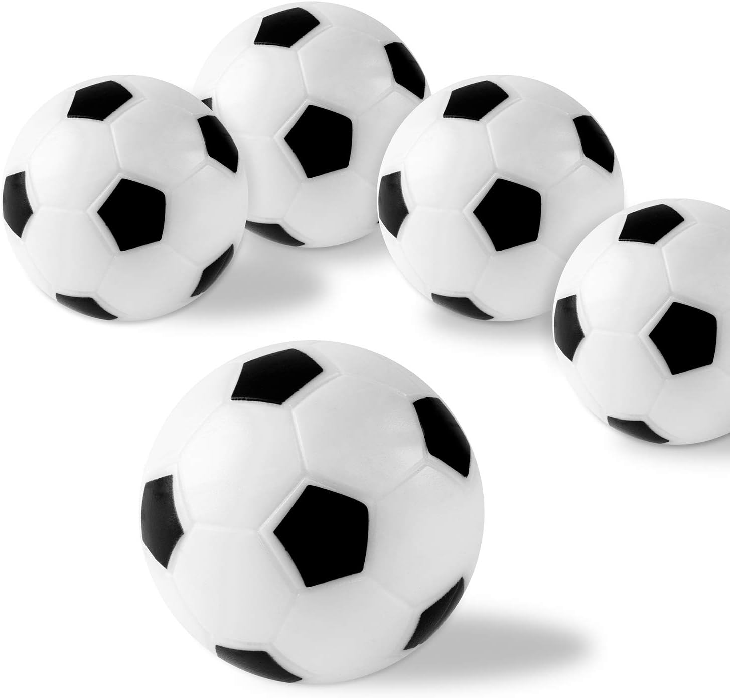 Table Soccer Foosballs Replacements Mini Black and White Soccer Balls - Set of 12 - Black White image number 3