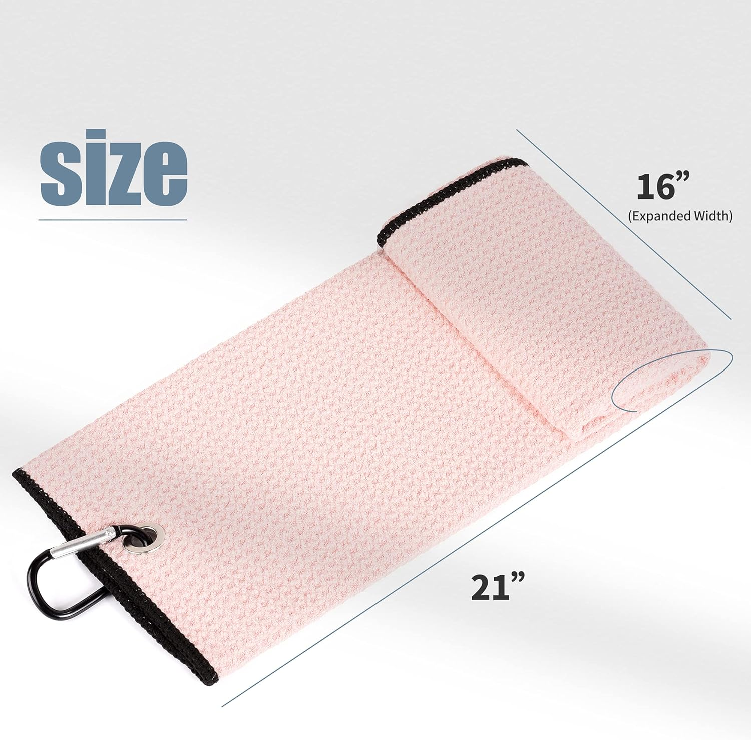 Mile High Life Tri-Fold Golf Towel | Premium Microfiber Fabric | Waffle Pattern | Heavy Duty Carabiner Clip | 14 Color Options image number 2