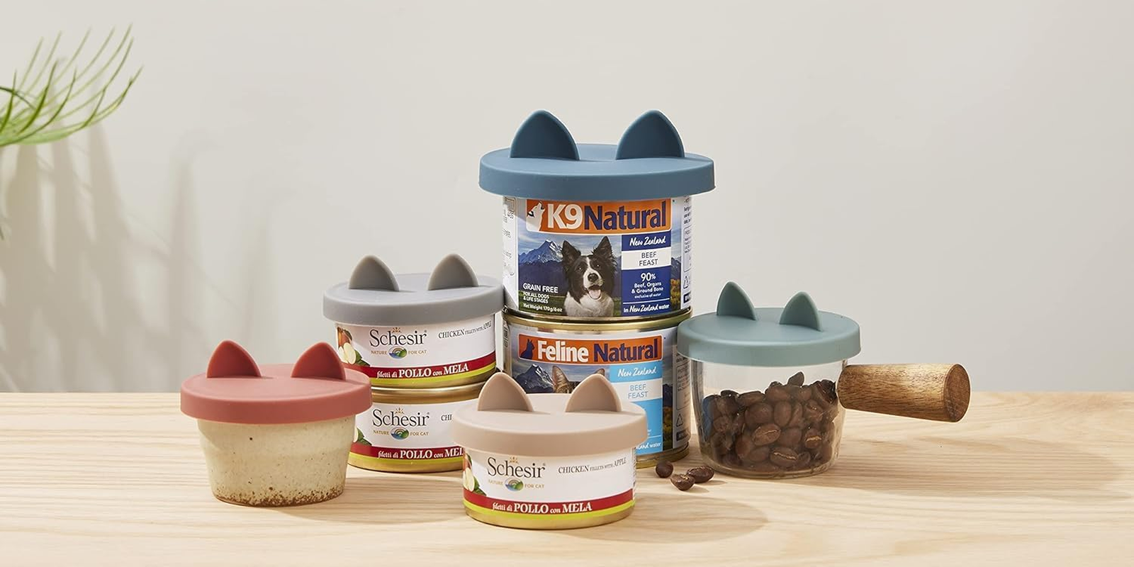 OHMO Can Lid Cat Food, Universal Silicone Lid for Cans for Pet Food (70 G, 85 G, 200 G, 400 G, Etc.), Bpa-Free, Pink, Set of 2 image number 2