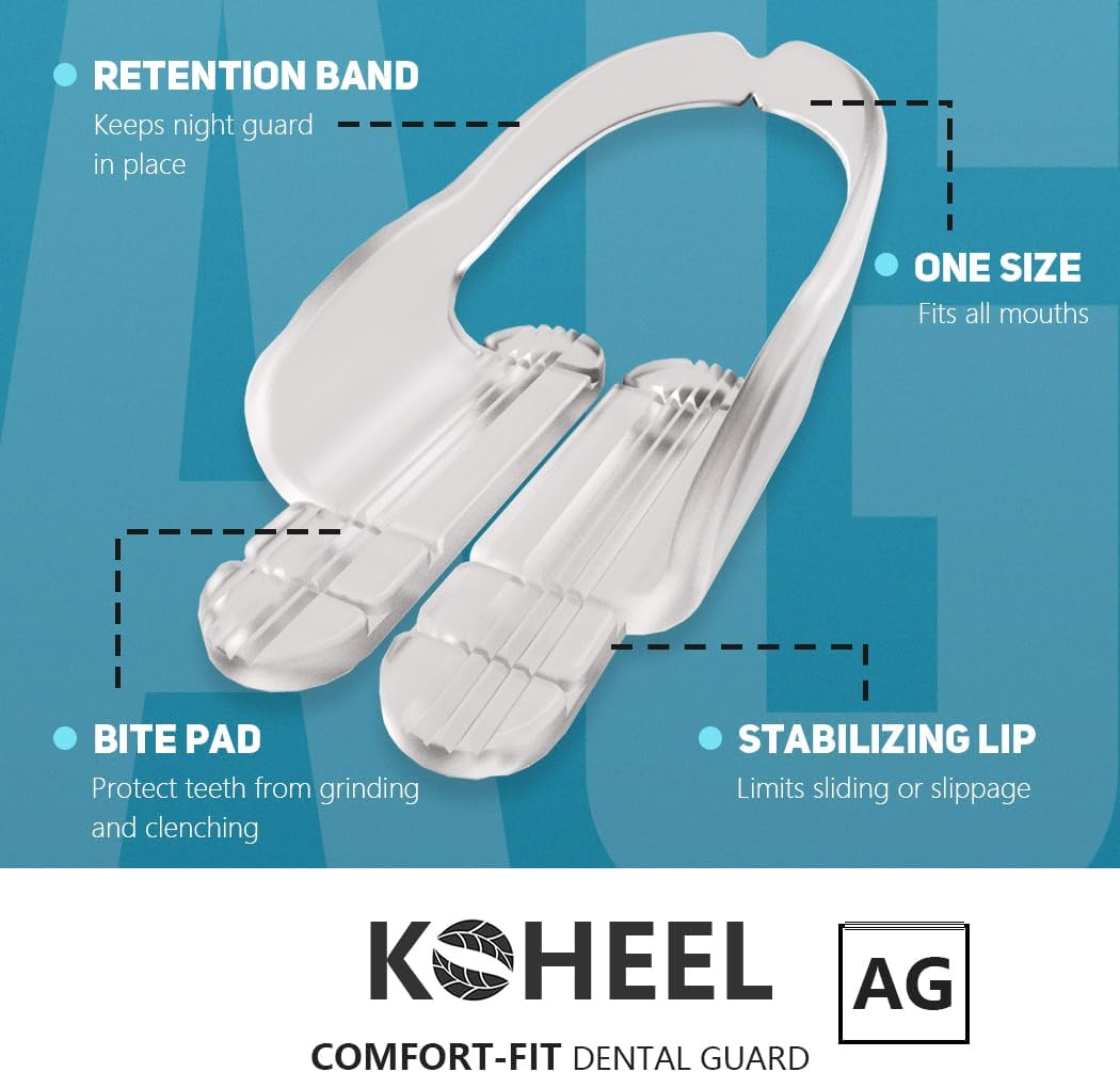 KOHEEL Adjustable Mouth Guard for Teeth Grinding and Clenching, Comfort-Fit Night Guard, Stop Bruxism Dental Guard, 12 Count (Pack of 1) image number 4