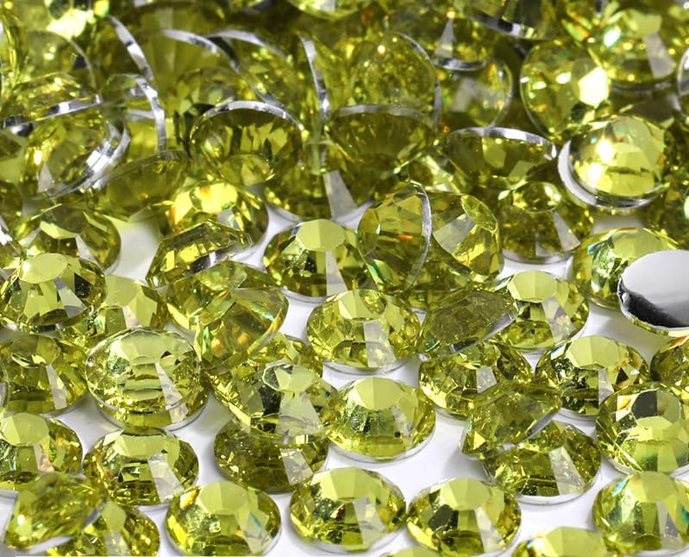 Yixinly Pack of 5000 SS16 4 Mm Rhinestones, round Crystals Stones for Nails, DIY Decoration, Clothing, Mobile Phone Cases, Shoes, Bags (Lemon Yellow)