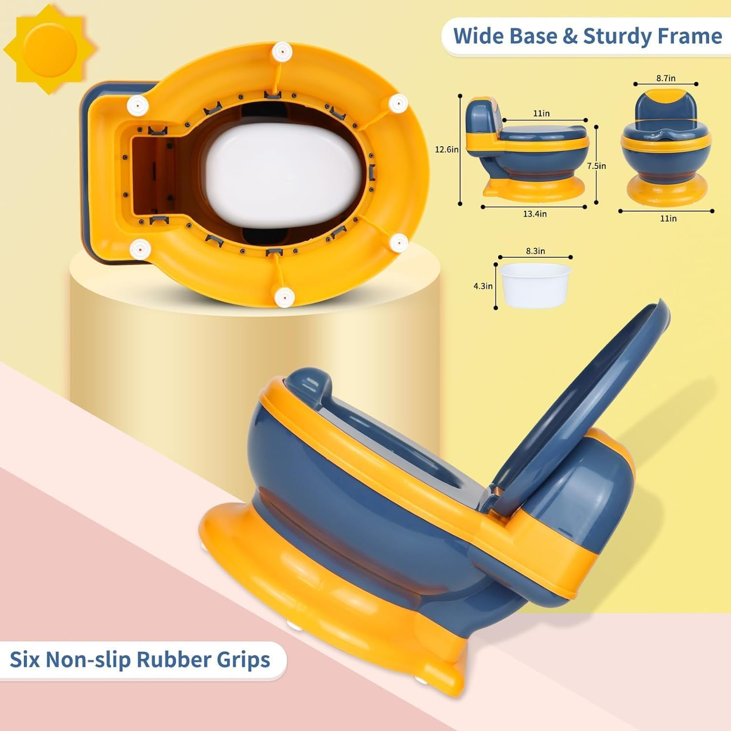 Toddler Potty Training Toilet Chair with Soft Seat, Removable Pot, Tissue Dispenser and Cleaning Brush for Boys Girls (Complimentary Garbage Bags) image number 1