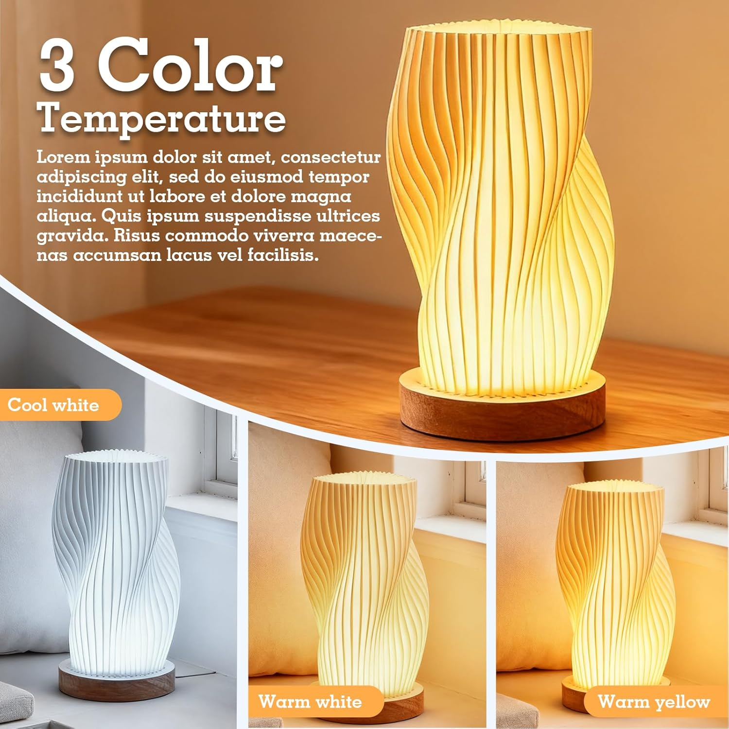 SUNOYA Bedside Lamp Touch Dimmable LED Table Lamp Decoration Living Room Bedroom Table Lamps for Decoration Bedroom Living Room image number 3