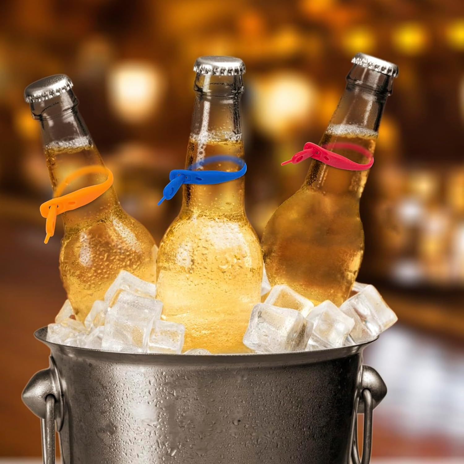 48Pcs Silicone Drink Markers, Cocktail Drink Markers,Multi-Color Wine Glass Charms Markers Tags for Bar Party Martinis Cocktail Champagne Stem Glasses (Colorful) image number 4