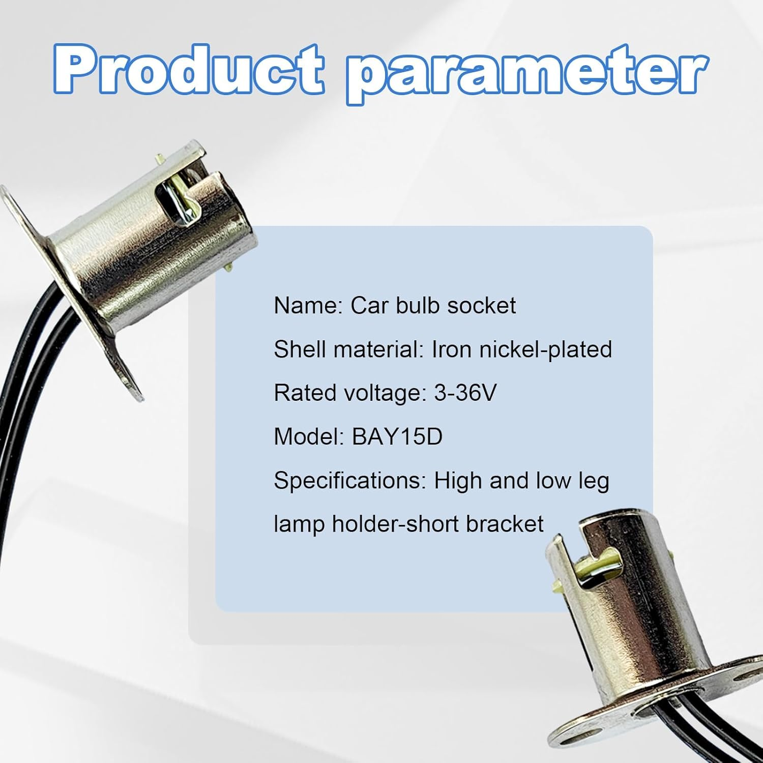 2PCS Car Light Bulb Socket, BAY15D LED Bulb Light Lamp Socket Adapter, 1157 Light Bulb Socket Holder with Wire Connector, Automotive LED Bulb Socket for Car Truck (BAY15D(1157)) image number 4