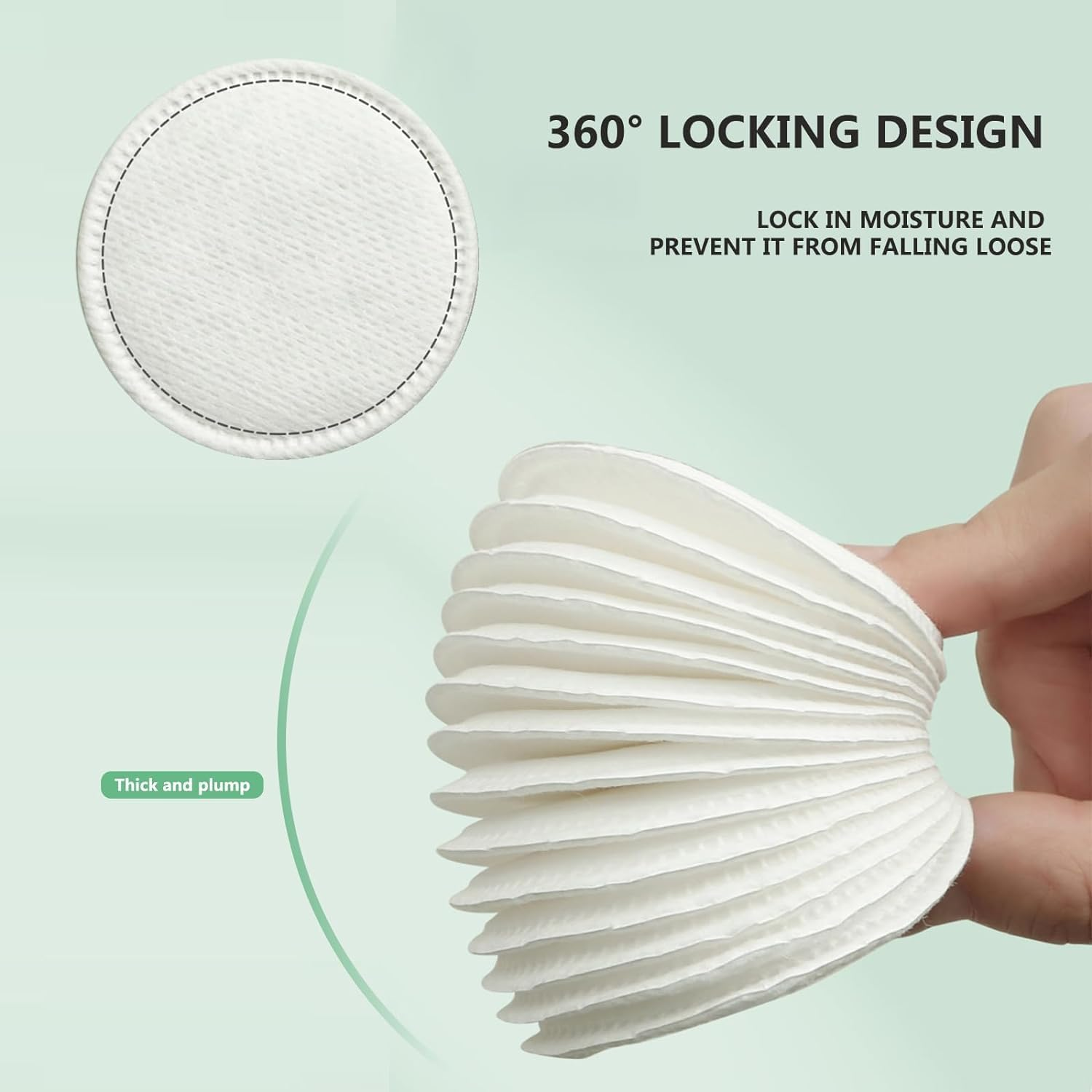 3 Packs 300 Sheets Premium Cotton Rounds ，For Facefacial Lip & Eye Makeup Remover Pads, Effective Cosmetic Cotton Round,Hypoallergenic, Lint-Free image number 2