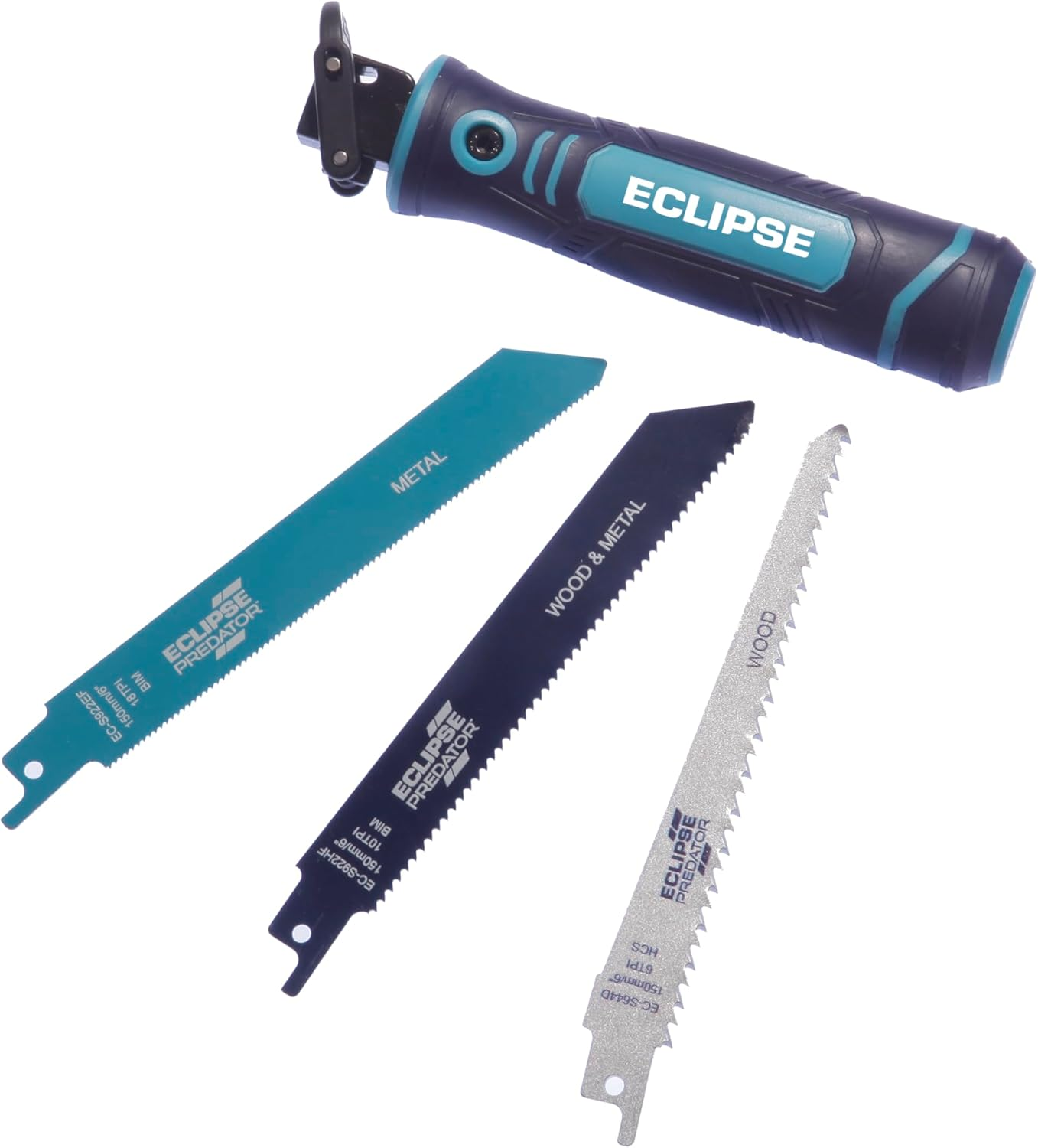 Eclipse Professional Tools EMFH4PS Multi-Function Handle and Reciprocating Saw Blade Set, Handsaw for Cutting Wood, Metal and Nail Embedded Wood image number 3