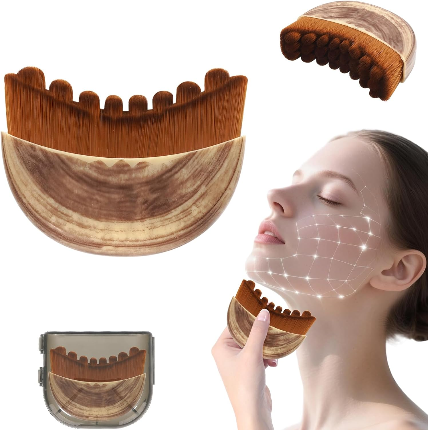 Cukohno Lymphatic Contour Face Brush, Lymphatic Drainage Massager for Face,Dry Lymphatic Face Brush,Chin & Jawline Sculpting,Ergonomically Designed to Fit the Skin Precisely and Relieve Fatigue image number 4