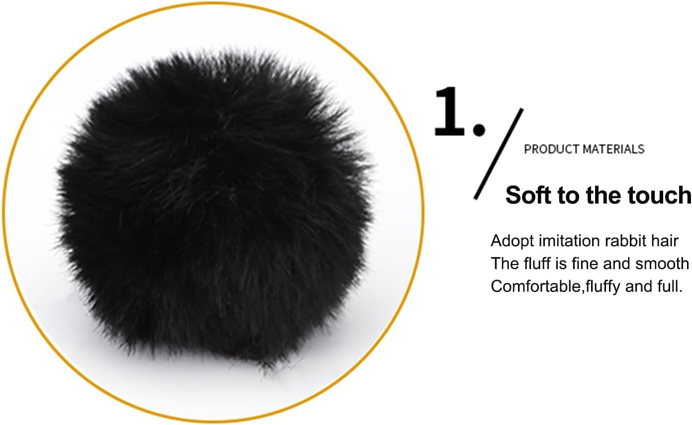 MIUPOO Craft Pom Pom Balls,Black Poms Costume Accessory, Pom Pom Balls for Arts and DIY Creative Crafts Decorations,Black,1.5 Inches,20 Pieces. image number 6