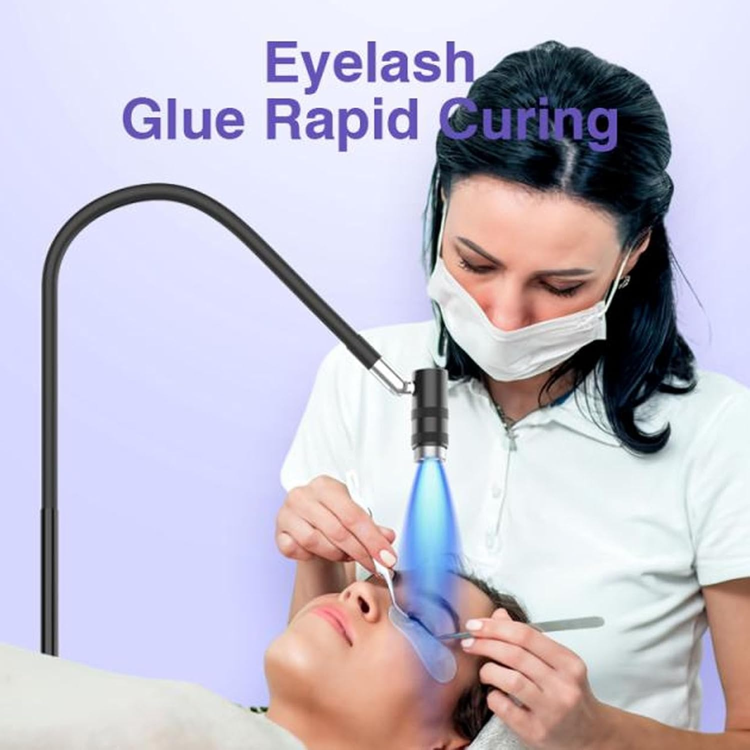 6W UV Nail Lamp with Foot Pedal, LED Floor Lamp Fast Curing Nail Dryer, for Salon & Home, 5 Levels Dimming image number 1