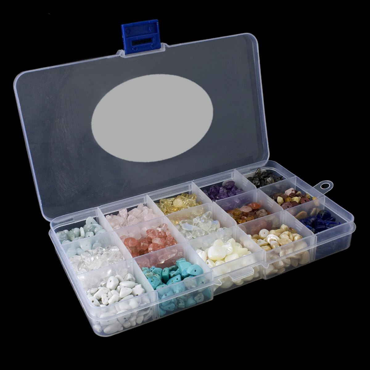 BEADNOVA Natural Chips Gemstone Crystal Pieces Irregular Shaped Loose Beads for Jewellery Making Box Set Value Pack image number 6