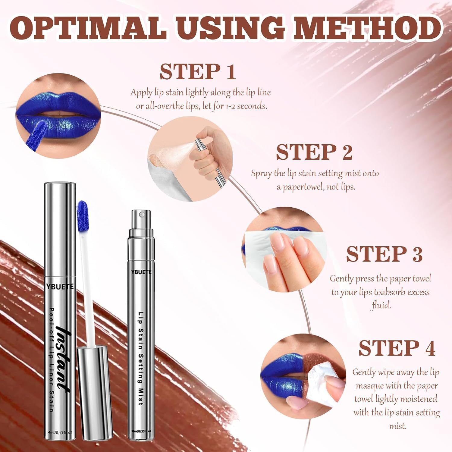 YBUETE Makeup Full Kit for Beginners Girls Women, Travel Makeup Set Present for Her,Cosmetic Set Include Eyeshadow Blush Lip Gloss Peel off Lip Stain Eyeliner Mascara Eyebrow Pencil Cosmetic Bag - Multi-Colored image number 2