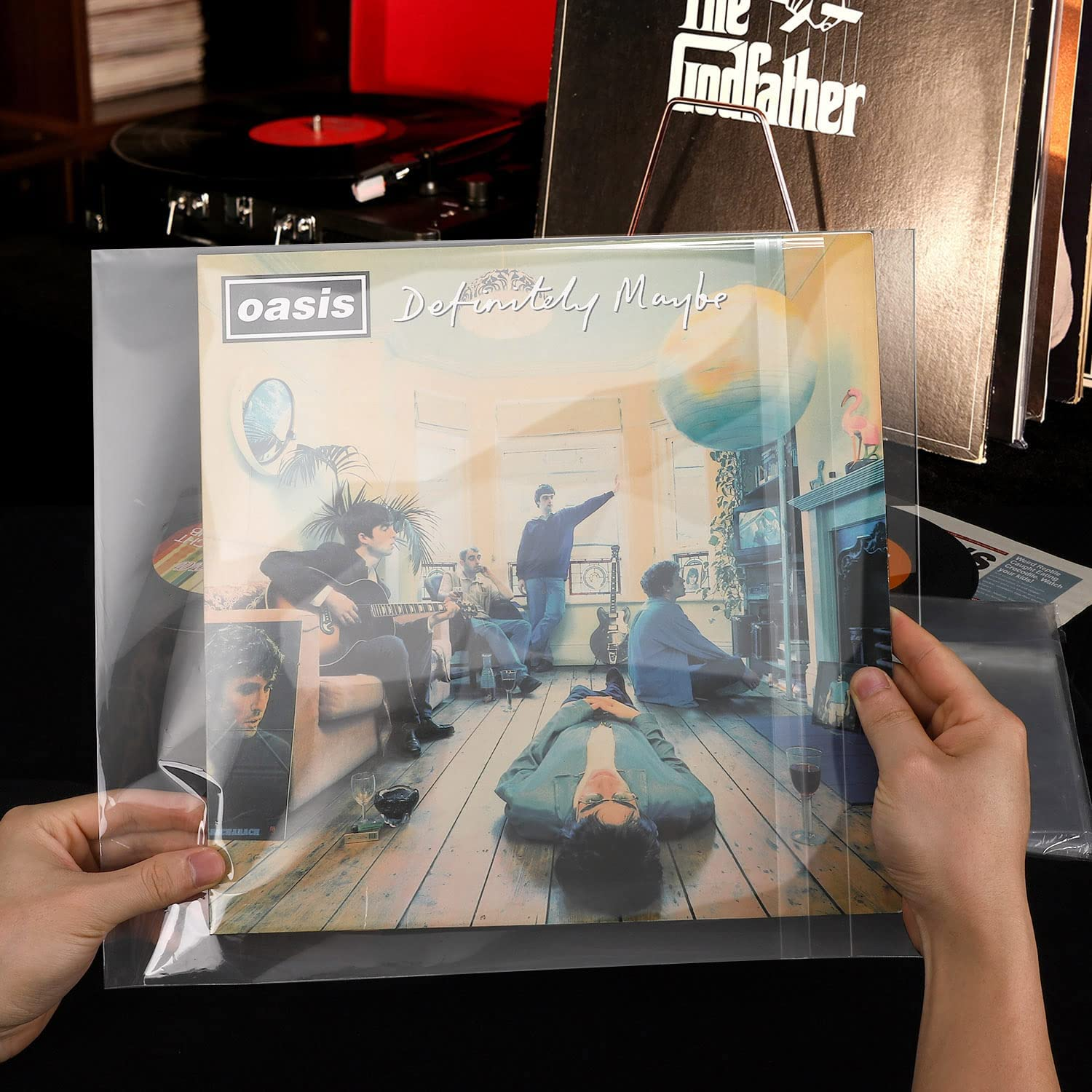 Facmogu 100PCS 7 Inch Vinyl Record Sleeves for 45 RPM Protection, 7.4" X 7.4" Outer Album Covers for LP Collection image number 4