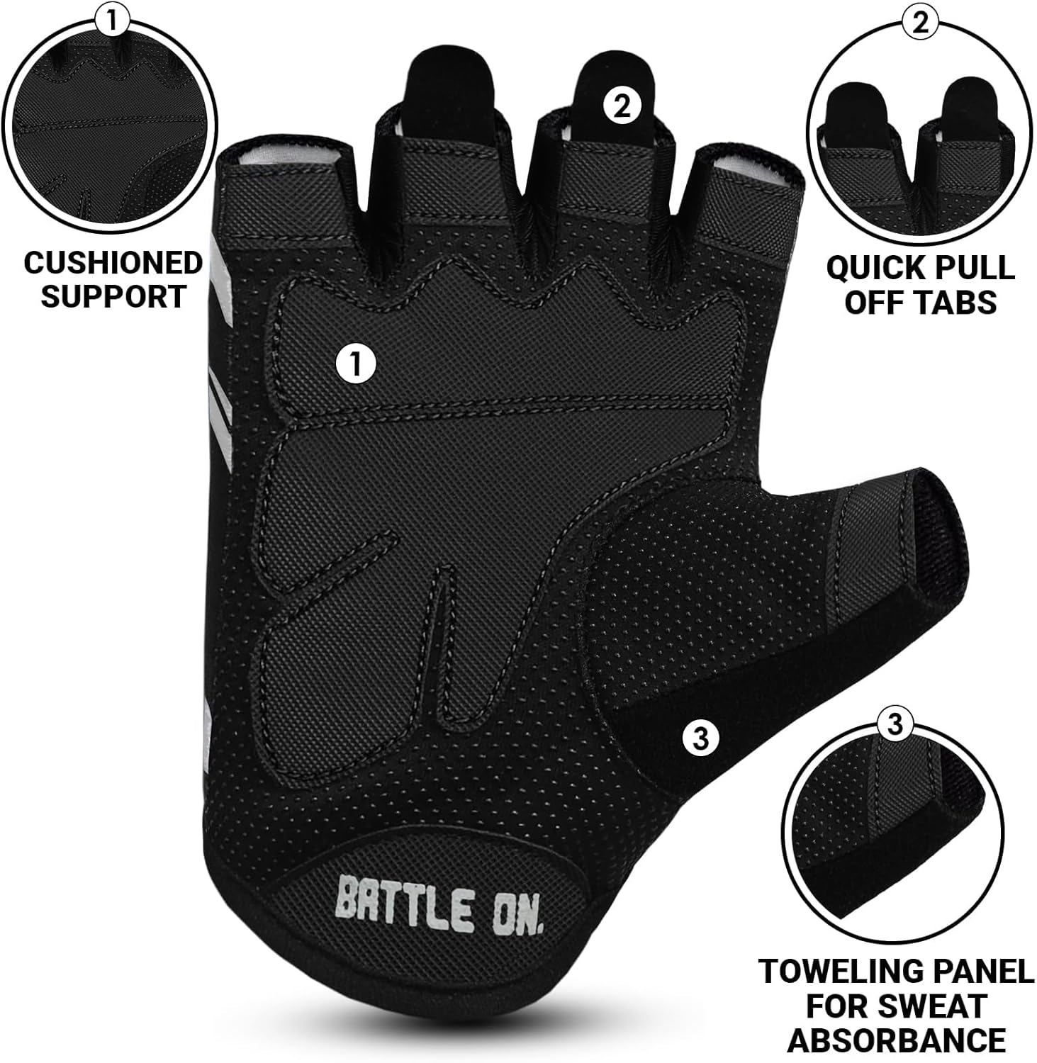 Stealth Sports Weight Lifting Gloves Half Finger Workout Gloves Men Women Anti-Slip Padded Palm Gym Gloves Exercise Gloves Cycling Fitness Weightlifting Strength Training