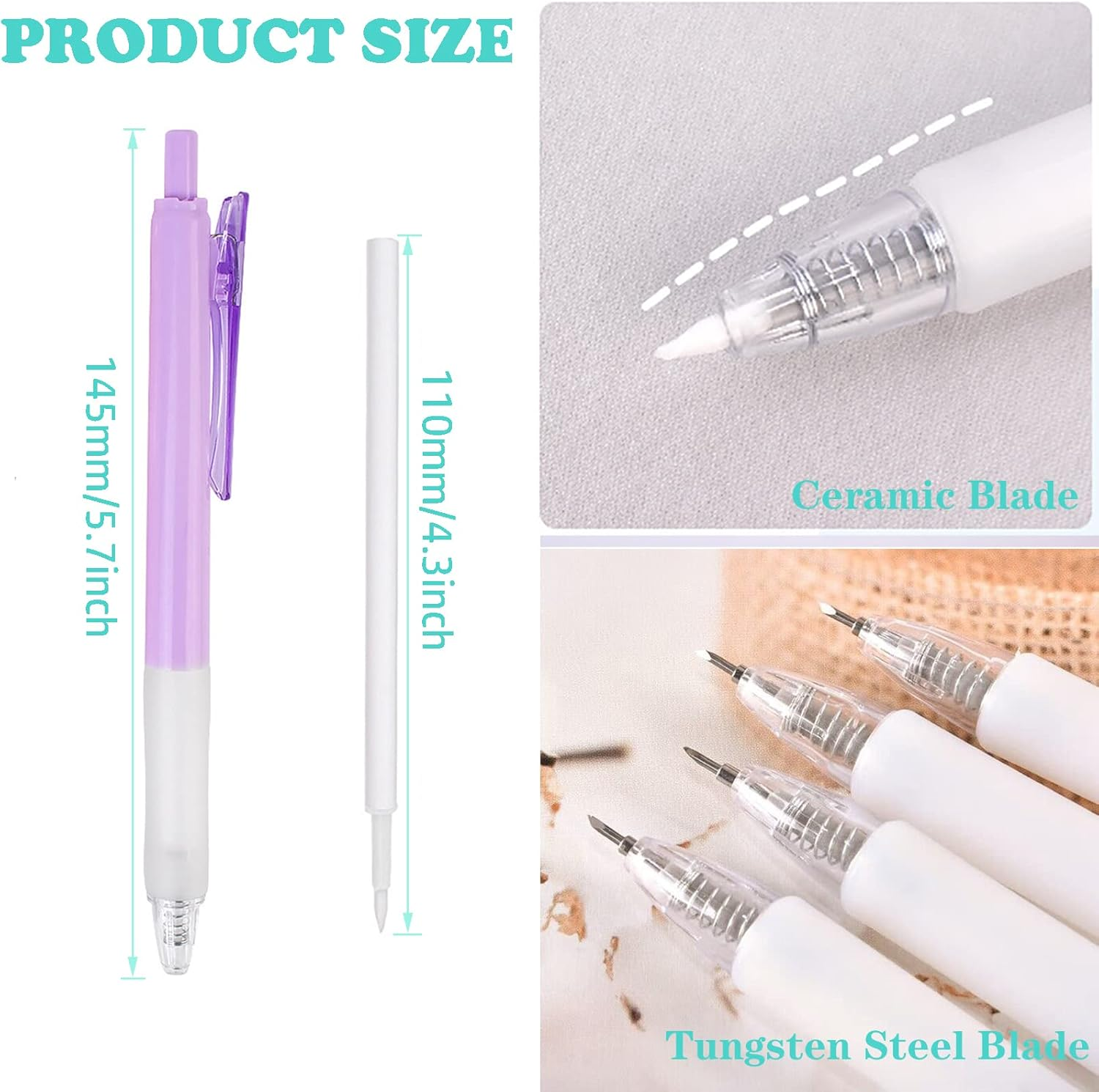 YUENTOEN 5Pcs Utility Knives Pen, Craft Cutting Tool Paper Pen, Hobby Knives Retractable Precision Paper Cutting Carving Tools with 20Pcs Refills for DIY Drawing Scrapbooking image number 1