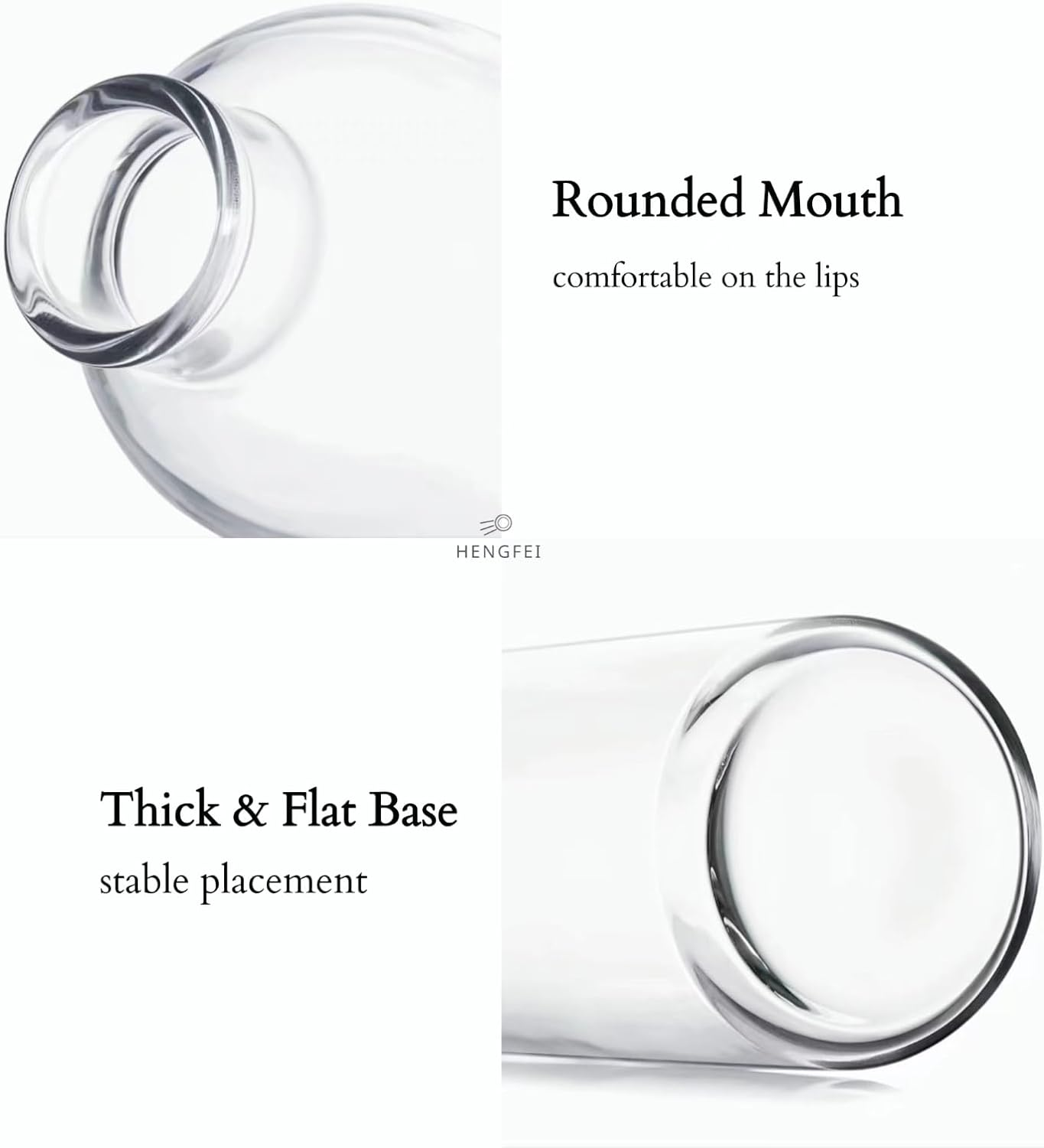 HENGFEI Borosilicate Glass Drink Bottle 1L, Clear Glass Water Bottle with Time Markings and Travel Sleeve, Glass Lid. (1 Litre Transparent) - 750Ml Transparent image number 7