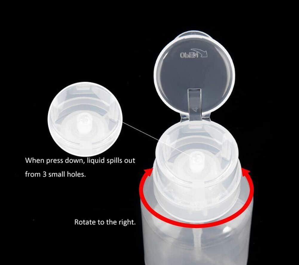 3 X 200Ml Nail Polish Remover Pump Bottles Empty Push down Dispenser Container for Makeup Remover Liquid Nail Art Tools Salon Storage Jars image number 4