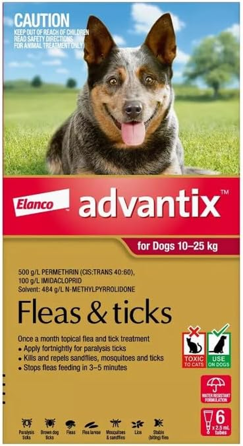 Advantix for Large Dogs 10 to 25Kg Red 6 Pack