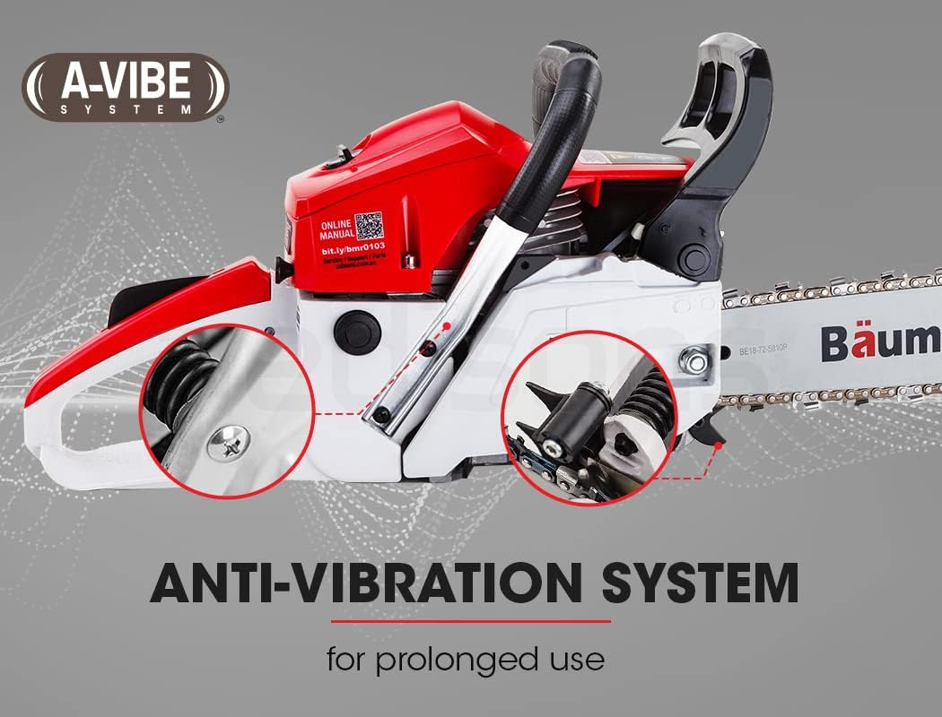 Baumr-Ag 45Cc Petrol Chainsaw, 18 Inch Bar Commercial E-Start Bar Chain Saw Tree Pruning, Pro-Series SX45 image number 6