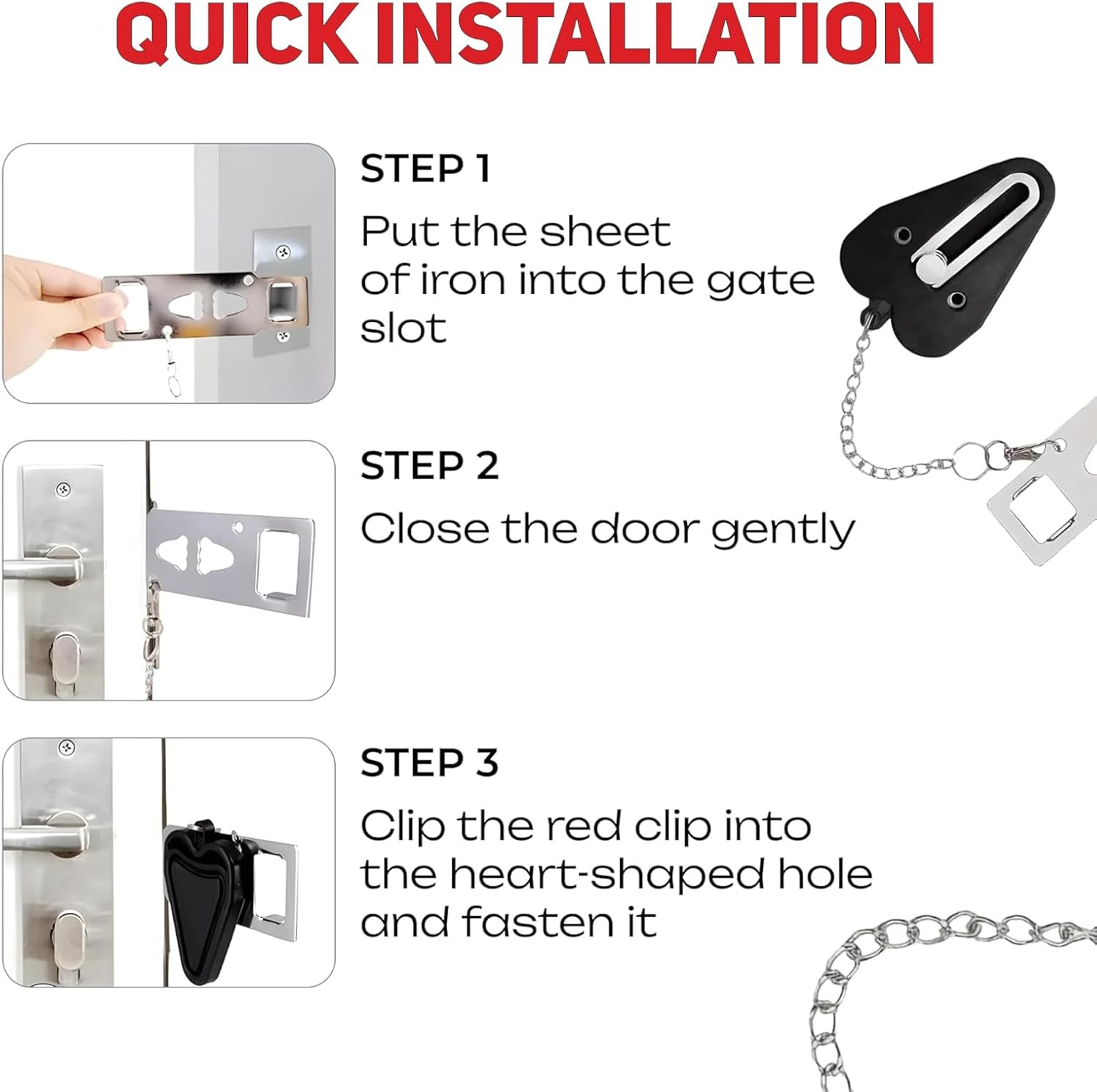 Nlvnmv 4 Pack Portable Door Locks for Travel and Home, Extra Security Lock for Inward-Opening Doors, Prevent Unauthorized Entry in Hotels, Bedrooms, Apartments image number 6