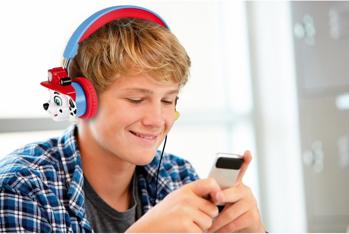 Lexibook, Paw Patrol HP015PA2 Foldable Wired Stereo Headphones with Volume Limiter, Chase, Blue image number 3
