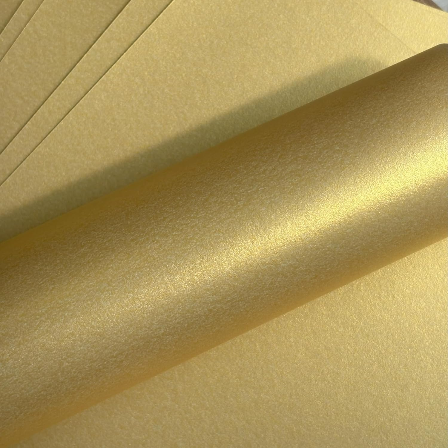 10 X A4 Paper Gold Peregrina Real Gold Colour Pearlescent 32Lb Bond Double Sided Suitable for Inkjet and Laser Printers image number 5
