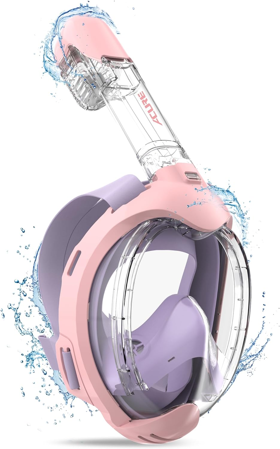 ACURE Kids Snorkel Mask Full Face - Anti-Fog & Dry Top Snorkel Set, Snorkeling Gear with Easier Breathing System for Swimming Beginners Ages 3-8 - Light Blue image number 6