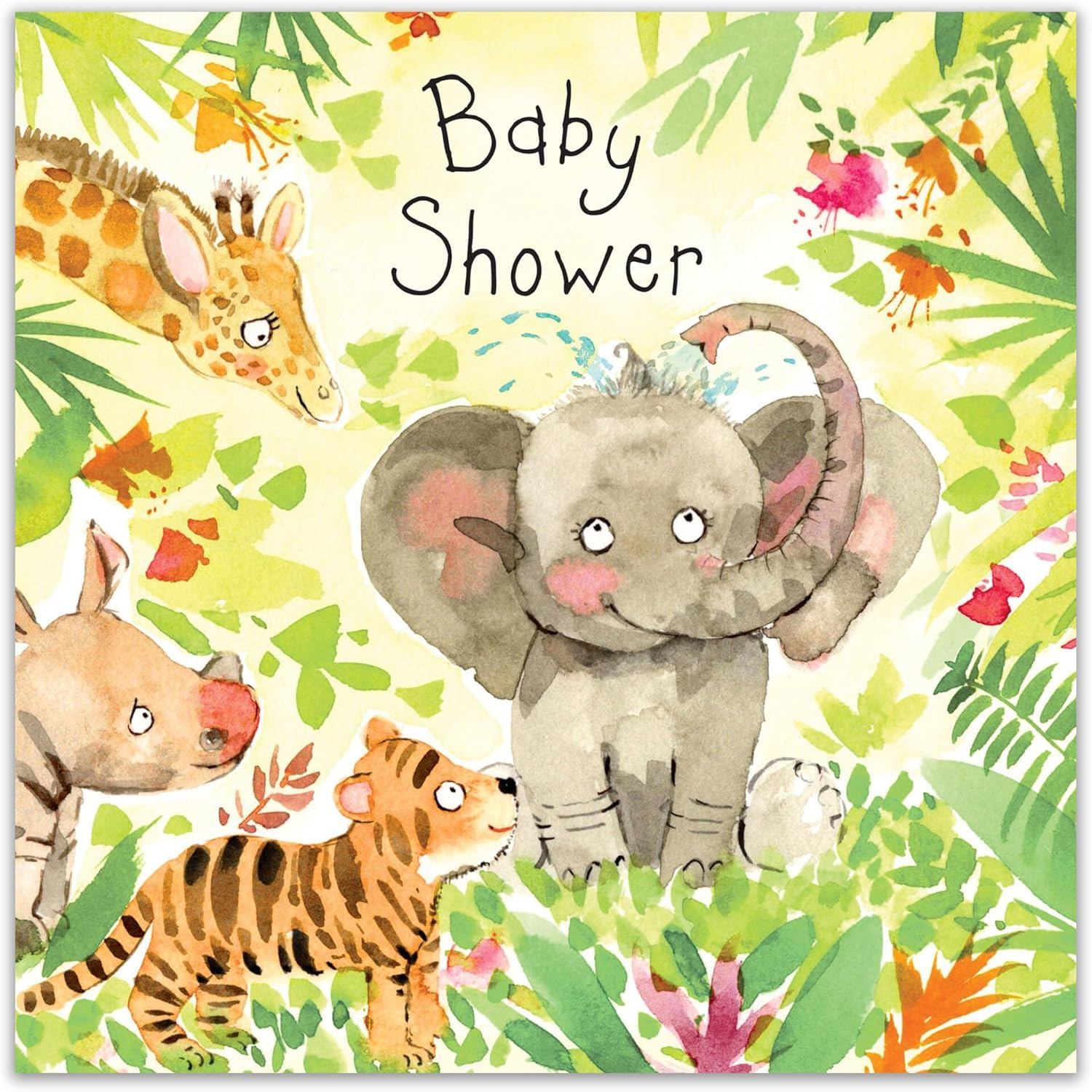 Twizler Baby Shower Card with Elephant & Animals - New Baby Boy or Girl Card - Congratulations Mum to Be Gifts image number 2
