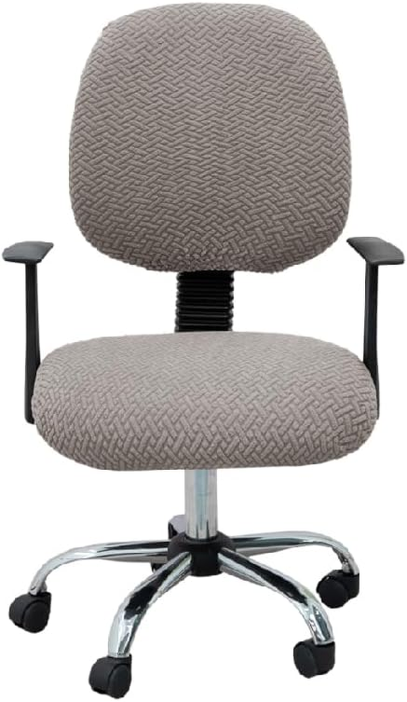 Hyper Cover 2-Pieces Jacquard Office Chair Cover (Black) - Stretchable Office Chair Seat Cover and Back Cover Slipcovers for Office Chair Durable, Washable, Easy Fit Office Chair Covers