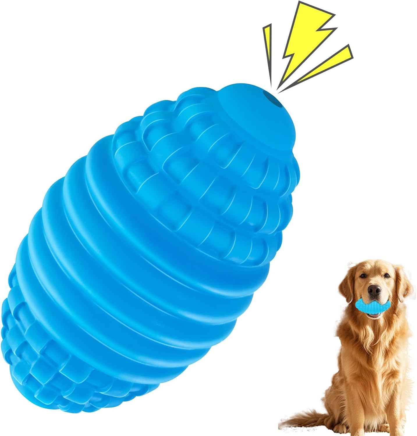 Velmoriah Dog Squeaky Toy Ball, Indestructible Rubber Dog Balls for Aggressive Chewers, Interactive Dog Toys for Small, Medium & Large Dogs image number 2