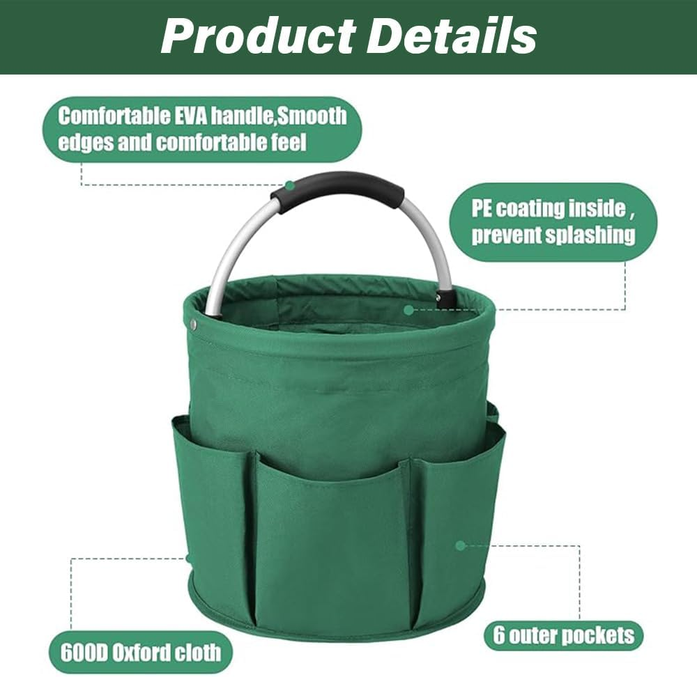 Versatile and Reusable Folding Basket with Handle, Outdoor Storage Bag, Portable Picnic Basket, Beach Basket, Foldable Home Bathroom Storage Bath Toiletries Bag, Foldable Home Shopping Basket image number 5