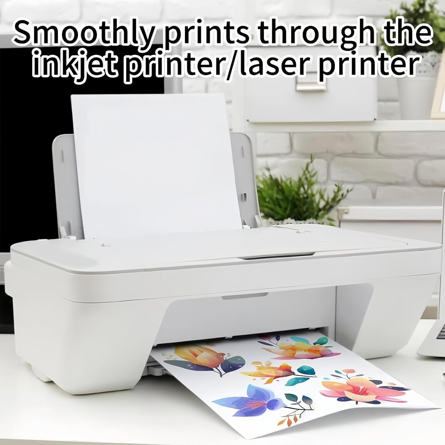 A4 Sticker Paper 100 Sheets, Self-Adhesive Matte Sticker Printer Paper Full Sheet Labels, Sticker Paper for Inkjet and Laser Printer Photo Paper, Shipping Labels, DIY, Office image number 2