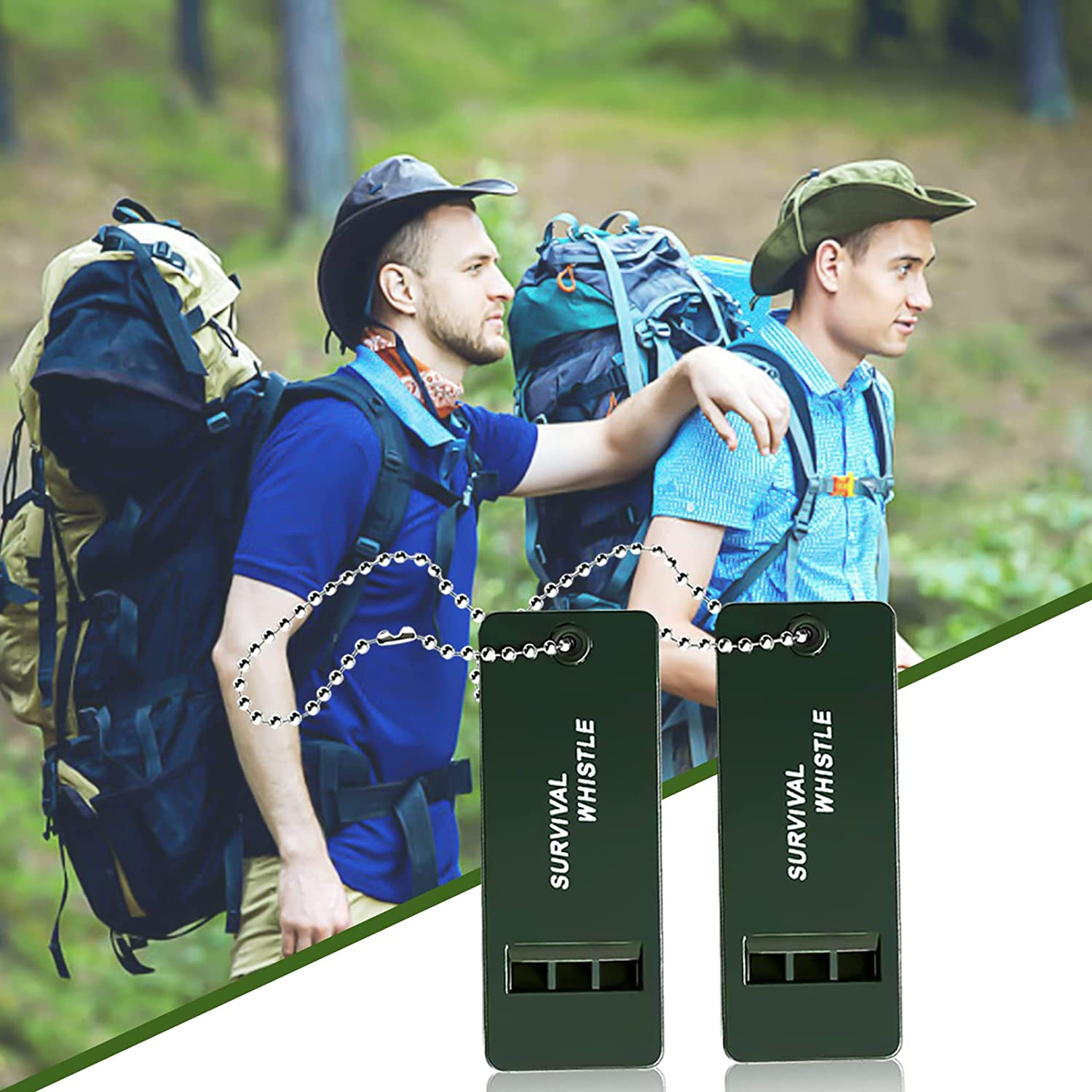 Zosylala Whistle,Multiple Frequencies Whistle,Loud Volume,Survival Whistle for Outdoor Safety,Hiking,Camping and Pet Training-2Packs image number 3