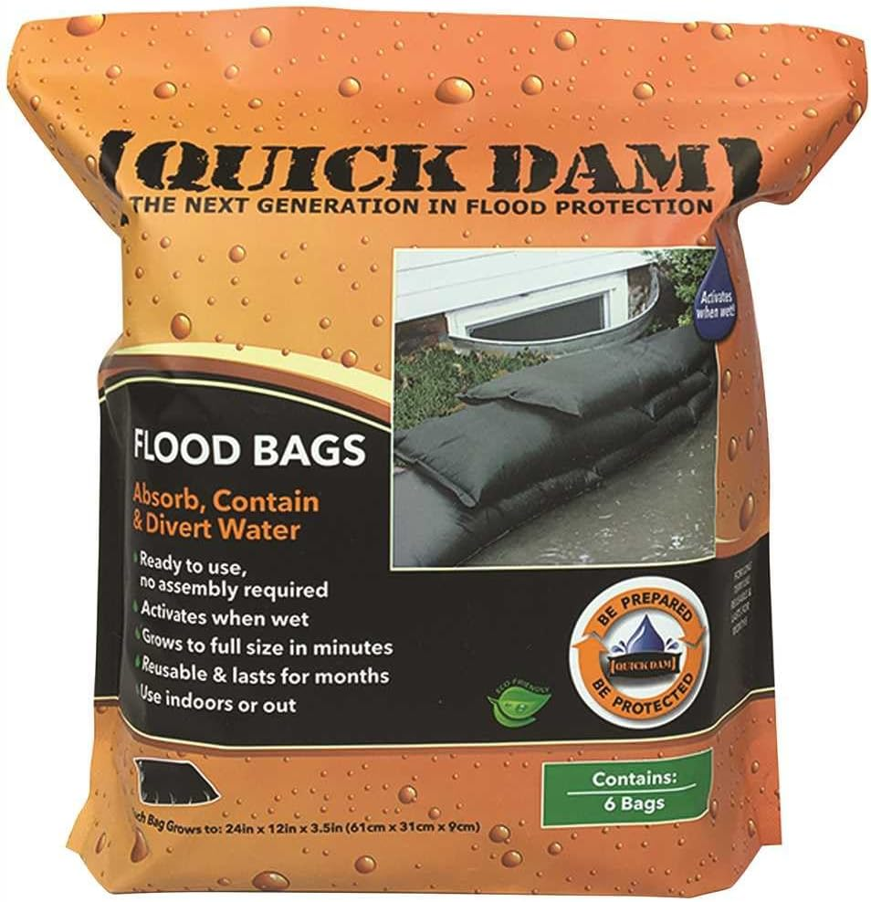 Pack of 6 Quick Dam Sandless Sand Bags 600Mm Self Inflating No Sand Required! by Quick Dam image number 6