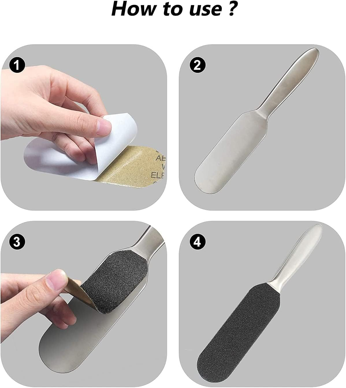 EBANKU 100Pcs Foot Files Refills Foot File, Reusable Stainless Steel Cracked Skin Corns Callus Remover, Feet Rasp Pedicure Sandpapers Replacement Pads Easy Feet Scrubber for Bath Pedicure Salon image number 3