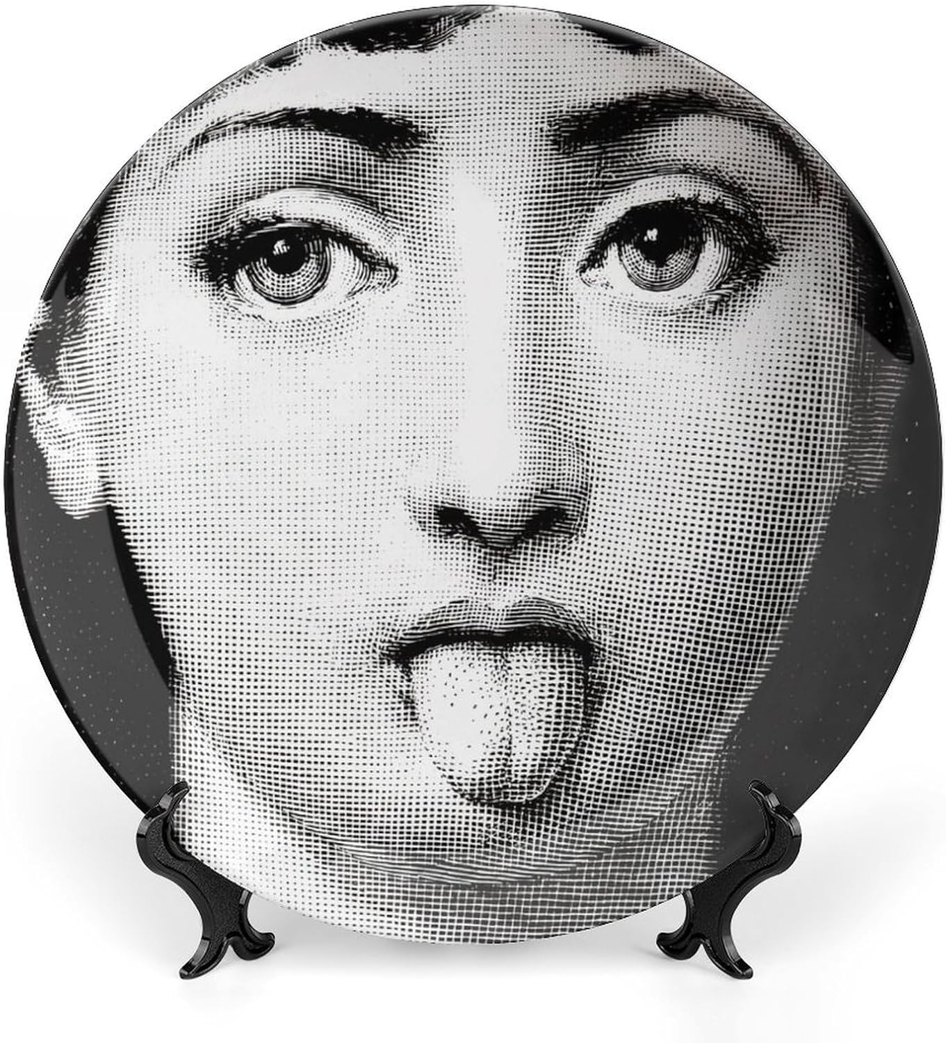 Lina Cavalieri Plate, Wall Decorative Plate, Mysterious Face Plate Wall Hanging Decoration,Including Bracket and Special Spring Hook, 8 Inch, S7 image number 1