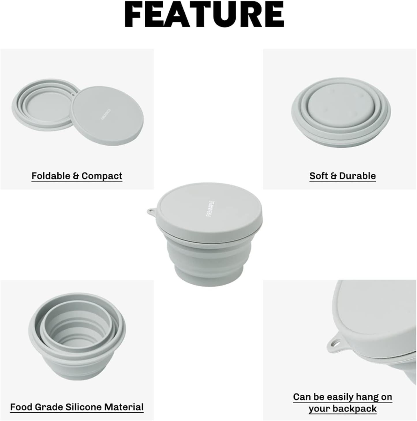 Fire-Maple Collapsible Camping Bowl | Portable Silicone Bowl with Lid | Hot-And-Cold Dinnerware for Backpacking Camping Travel Hiking (1000Ml) image number 4