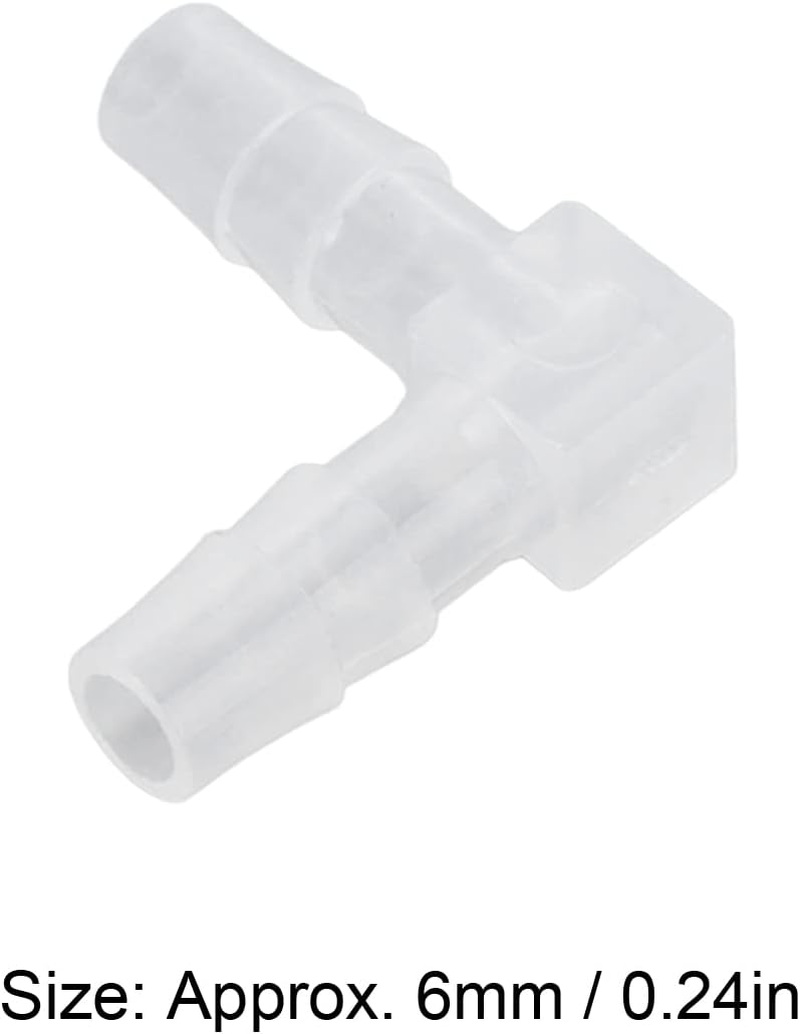 10Pcs Elbow Hose Barb Plastic Fitting for Pump Tube Silicone Tube Smooth Inner Wall Pharmaceutical Food and Beverage (6Mm) (6Mm) image number 2