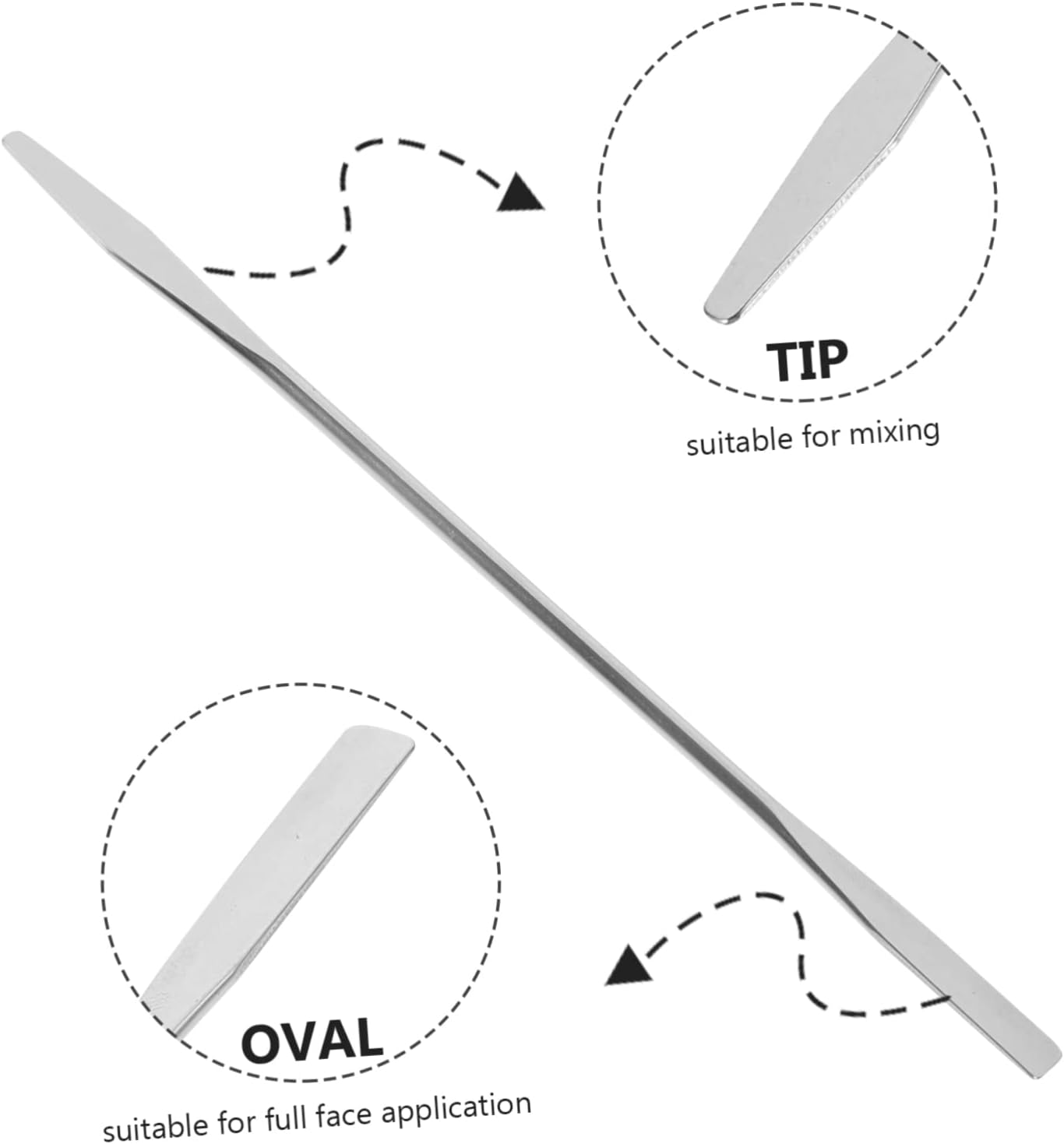 Gatuida 5Pcs Stainless Steel Makeup Spatula Cosmetic Mixer Tool for Foundation Stirring Professional Long Spatula for Makeup Mixing image number 4