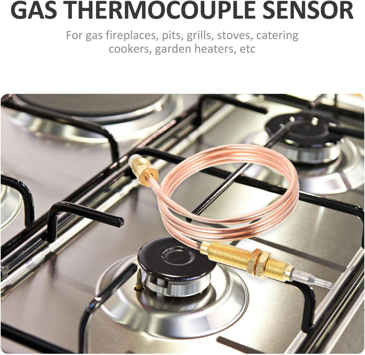 Gadpiparty Threaded Thermocouple Sensor High Temperature Fireplace Replacement Part for BBQ Grill and Accessories image number 2