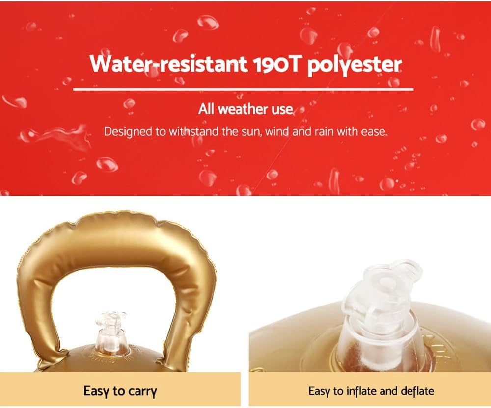 Jingle Jollys Christmas Inflatable Ball, Outdoor Decorations Decor Baubles Ornament Yard Garden Home Patio Room Decoration for Holiday, Water-Resistant Easy-Carry Handle Red image number 5