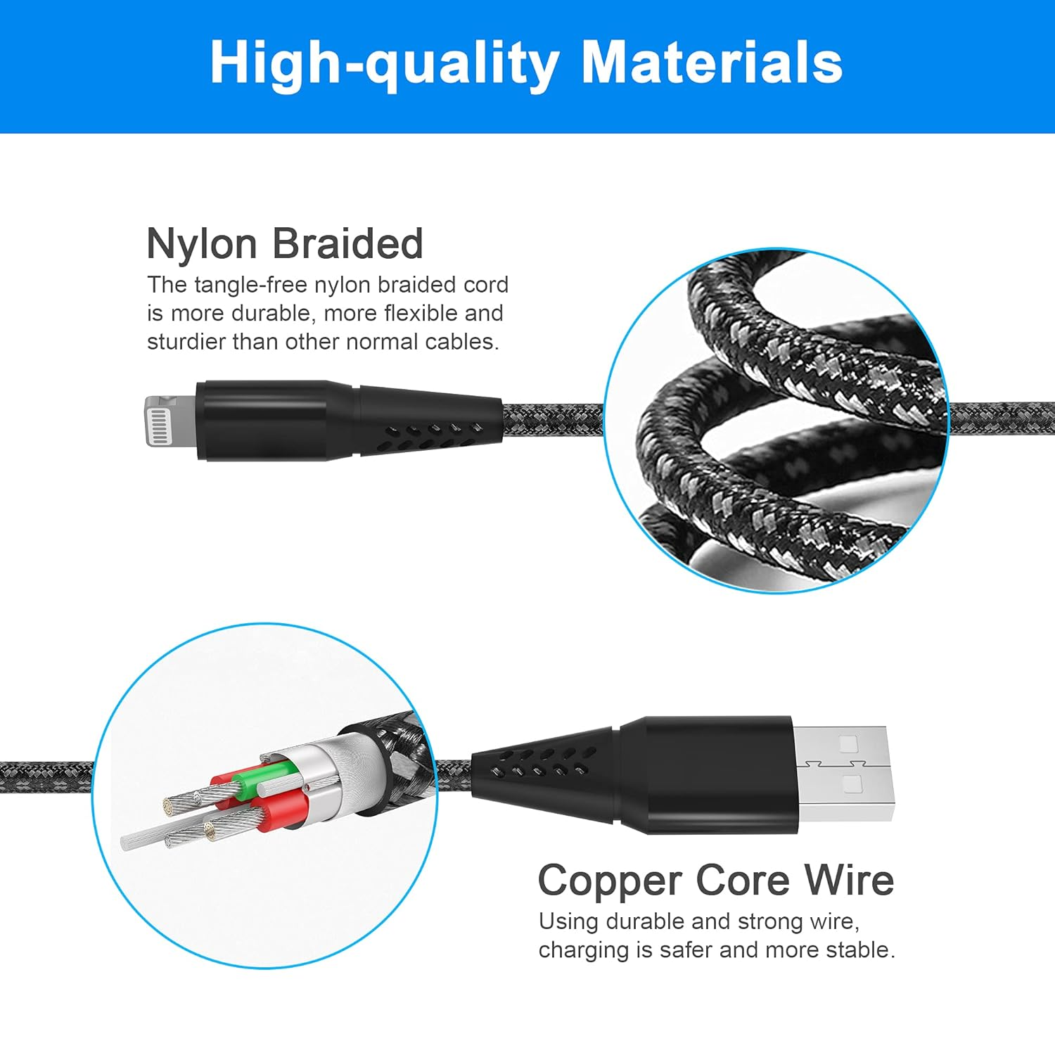 Iphone Charger 26FT/8M [Apple Mfi Certified] Lightning Cable Extra Long Iphone Charging Cord Nylon Braided Fast Apple Charger Cable 2.4A for Iphone 13 12 11 Pro X XS Max XR/8 Plus/7 Plus/6/6S Plus/5S image number 5