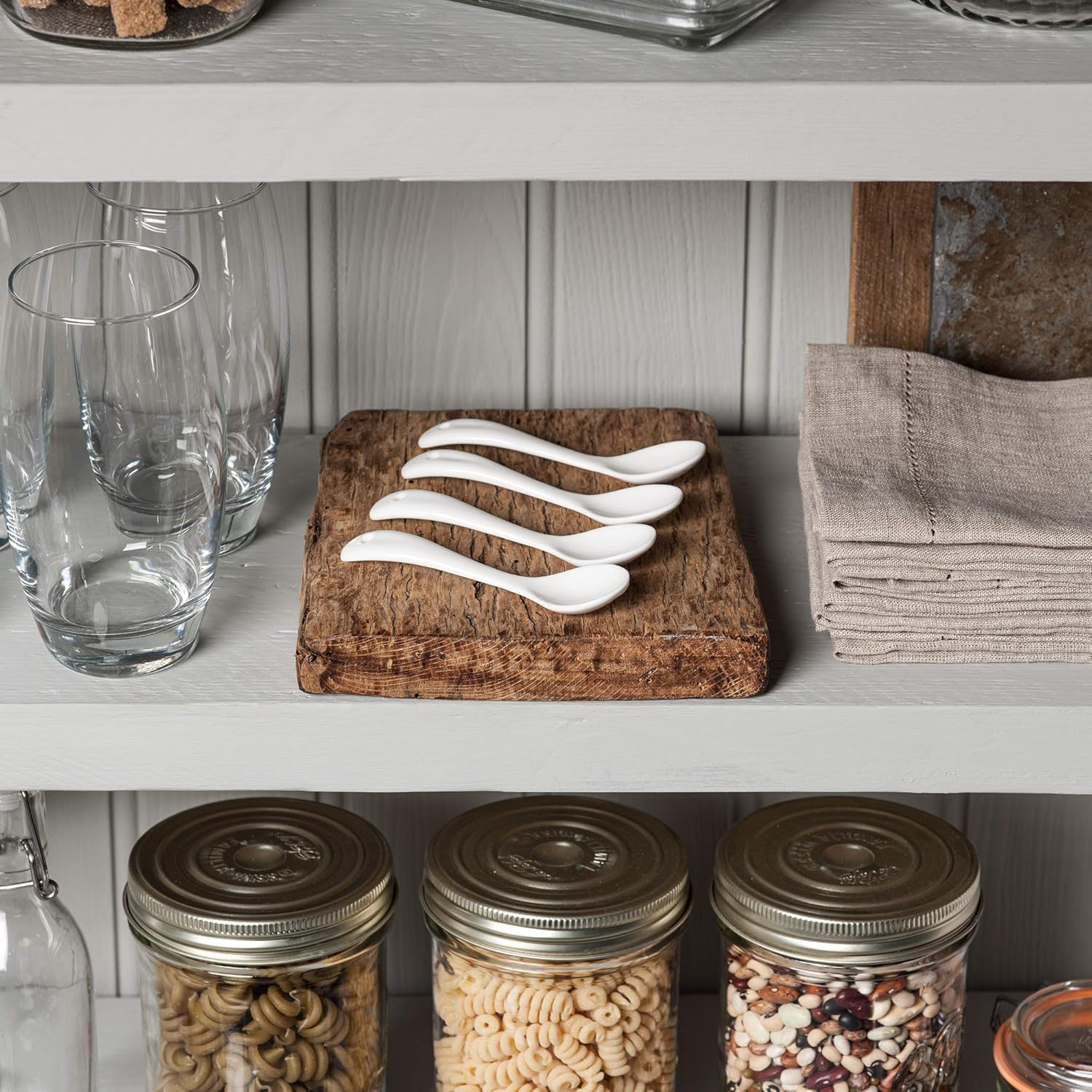 WM Bartleet & Sons 1750 TSET153 Set of 4 Traditional Porcelain Condiment Spoons for Jam, Sugar and Sauces (11Cm) &ndash; White image number 2