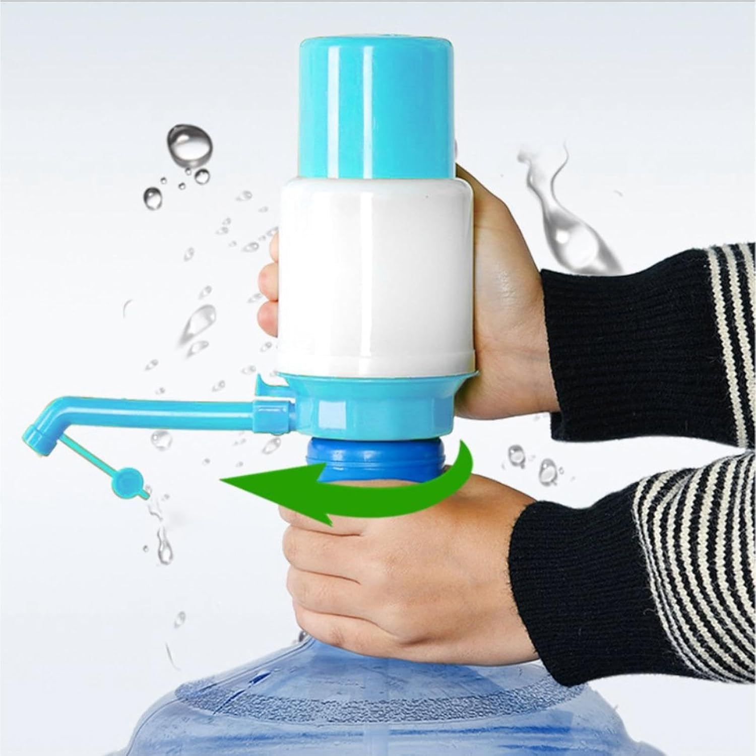 4 Set Waters Jug Pump - Manual Hand Pressure Drinking Fountain - Water Dispenser Pump Fits Most 2-6 Gallon Water Coolers - Water Bottle Pump Dispenser | for Home, School, Travel, Camping image number 3