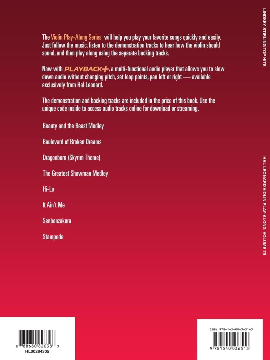 Hal Leonard Lindsey Stirling Top Songs Book: Violin Play-Along Volume 79 image number 4